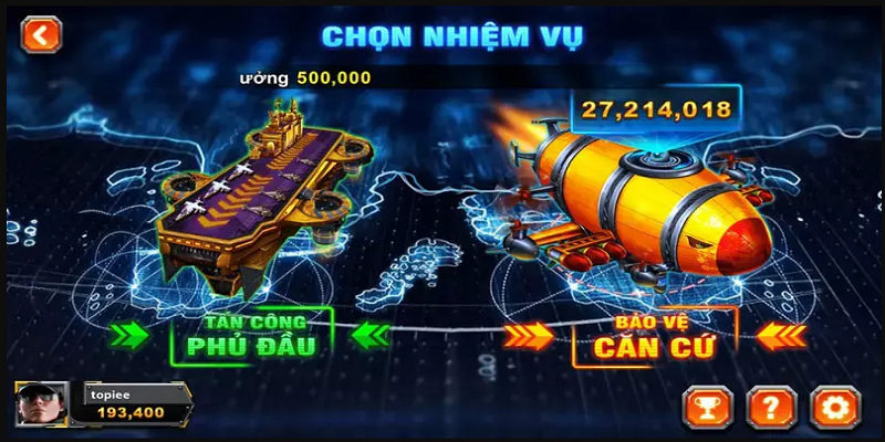 Các sảnh game trong Bắn Máy Bay