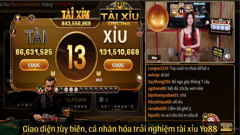 Giao diện tùy biến, cá nhân hóa trải nghiệm tài xỉu Yo88